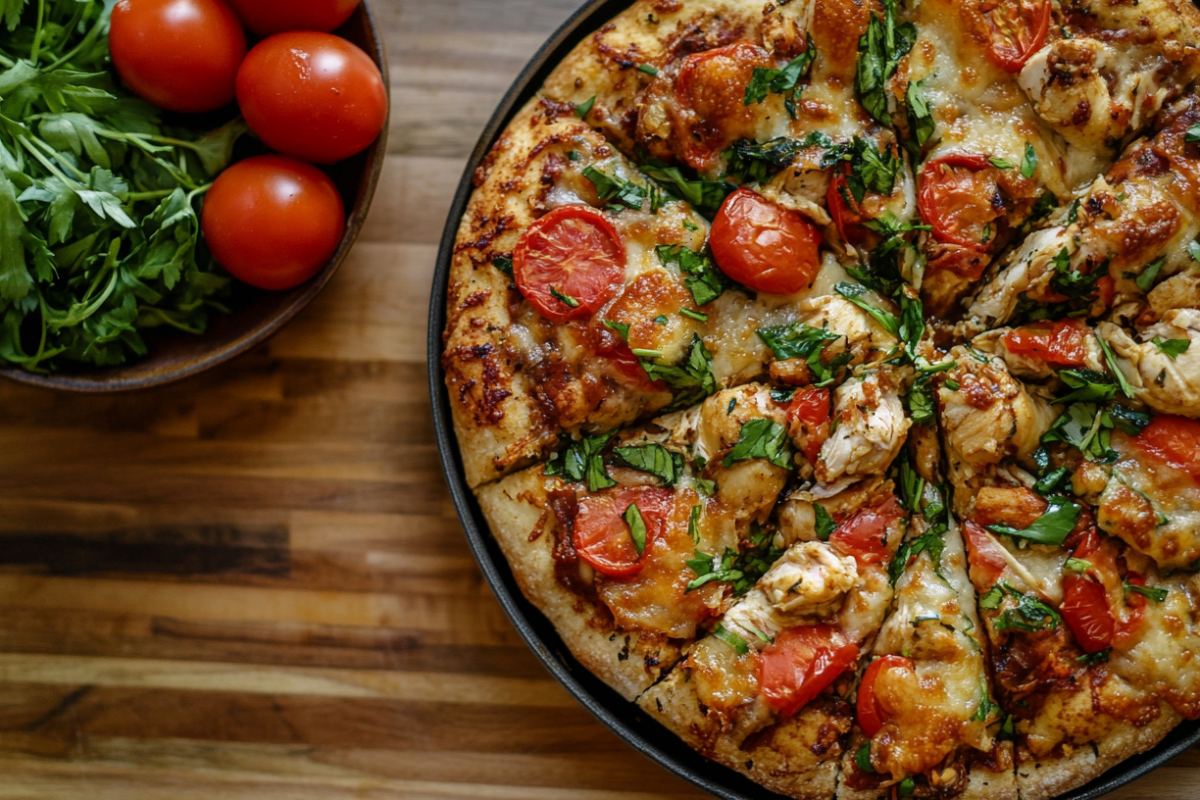 What is chicken crust made of? A chicken-based pizza crust.