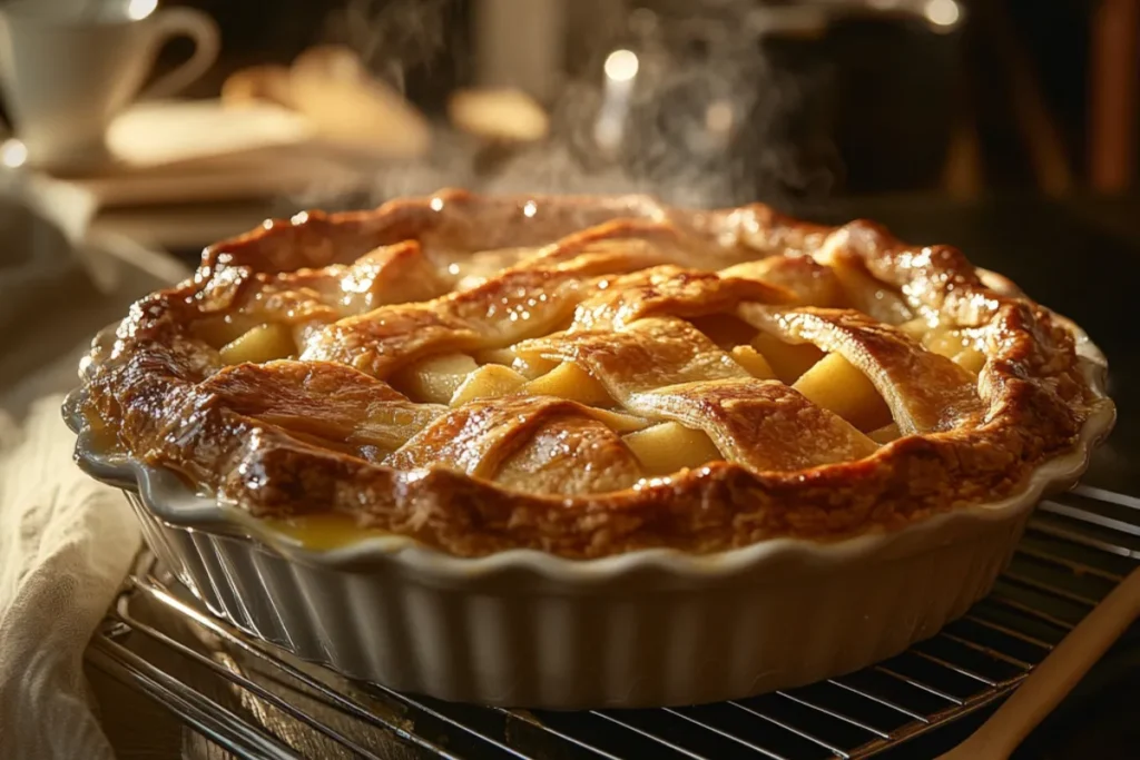 Freshly Baked Apple Pie Cooling