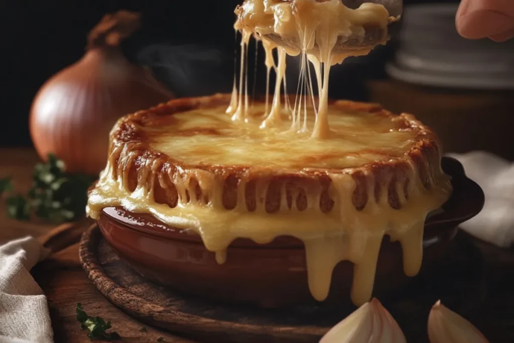 Handling French Onion Soup Cheese Layer