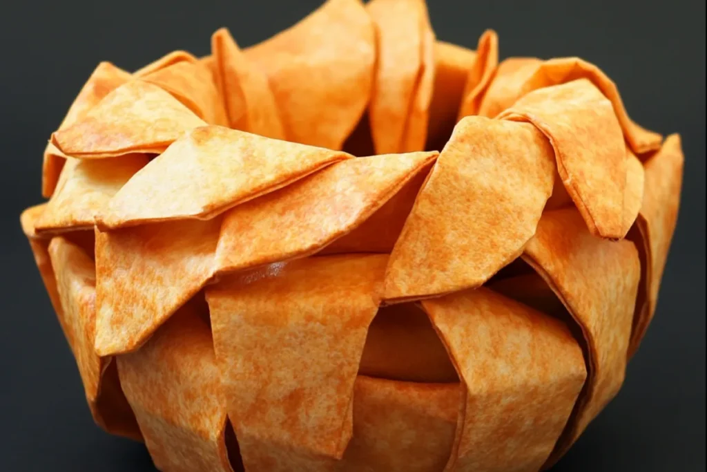 Origami Apple Pie with Intricate Crust Folds