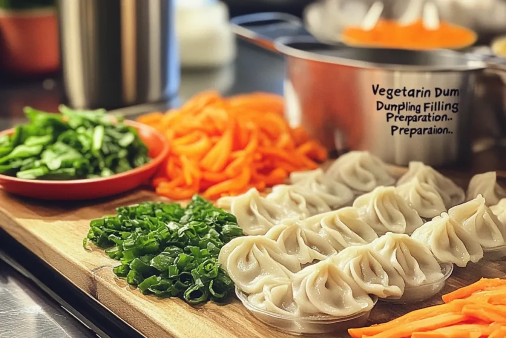 Vegetarian Dumpling Filling Preparation