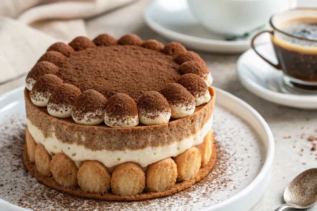 Coffee Soaked Madeleine Tiramisu Cake