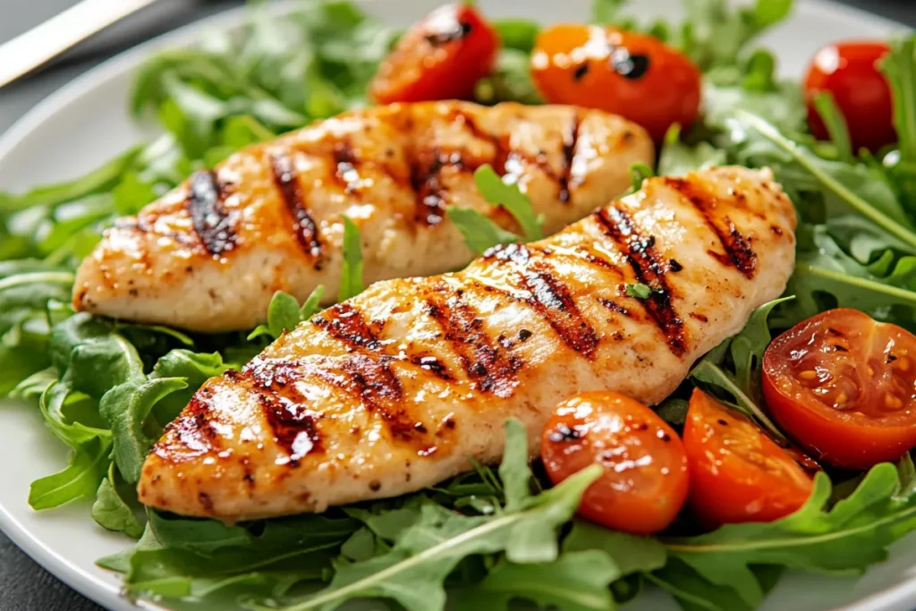 Healthy Chicken Tenders with Fresh Salad