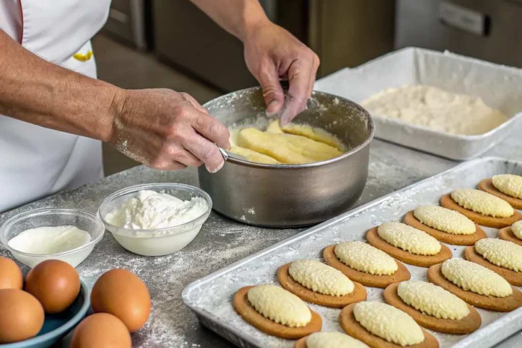 Layering Madeleines in a Cake Pan