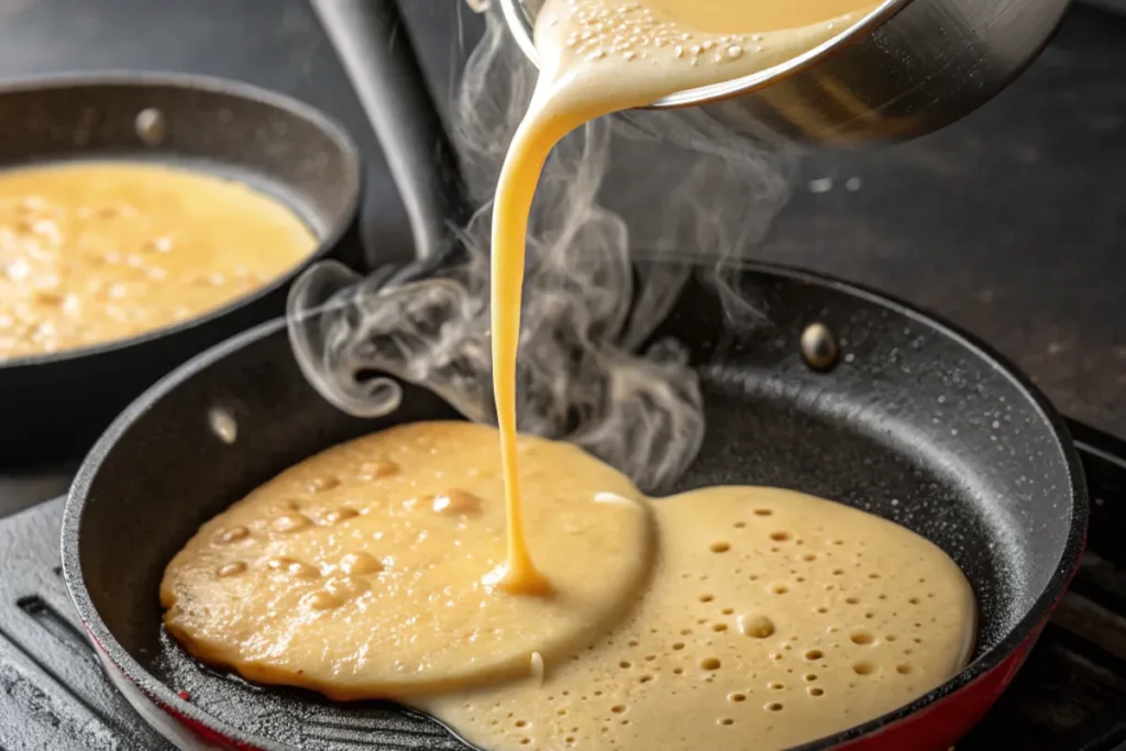 Pancake Batter in Skillet