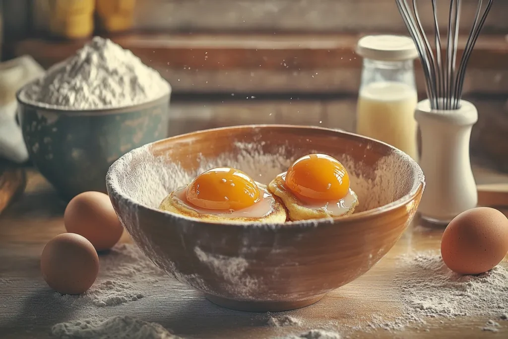 Two Eggs for Pancake Batter Preparation