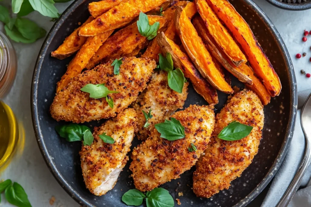 A Healthier Take on Chicken Tenders and Fries