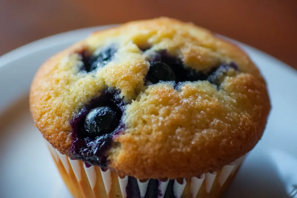 Delicious blueberry muffins bursting with fresh blueberries, inspired by the Blueberry Muffins strain aroma