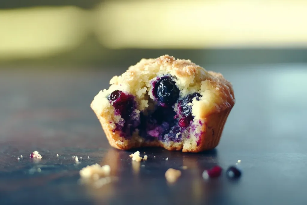 Moist Crumb of a Blueberry Muffin