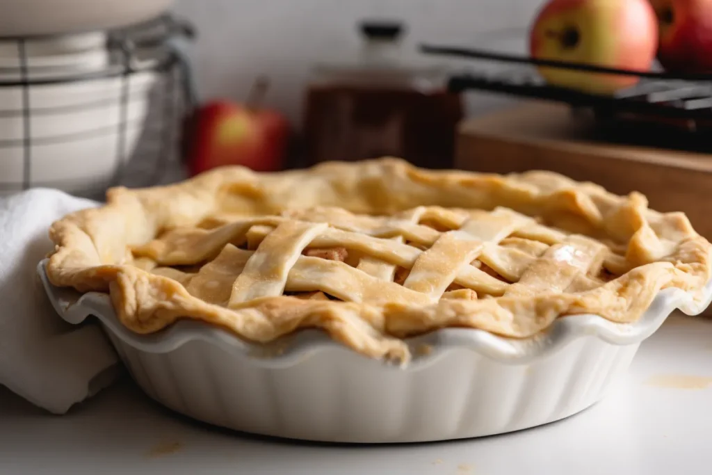 Wrapping an Unbaked Apple Pie for the Fridge